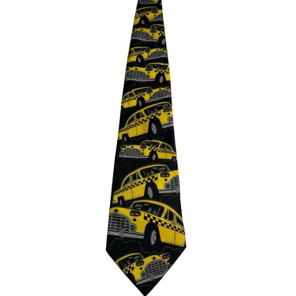 Vintage 1996 Ralph Marlin Taxi Cabs Novelty Neck Tie UNIQUE RARE HARD TO FIND - Picture 1 of 4